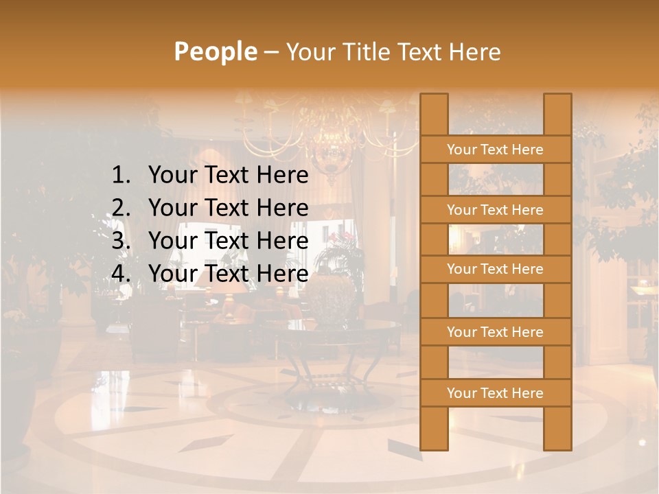 A Large Room With A Chandelier And A Chandelier Hanging From The PowerPoint Template