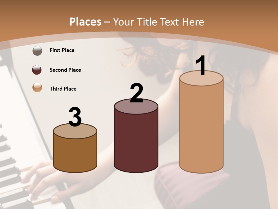 Beautiful Middle Eastern Girl Playing Piano PowerPoint Template