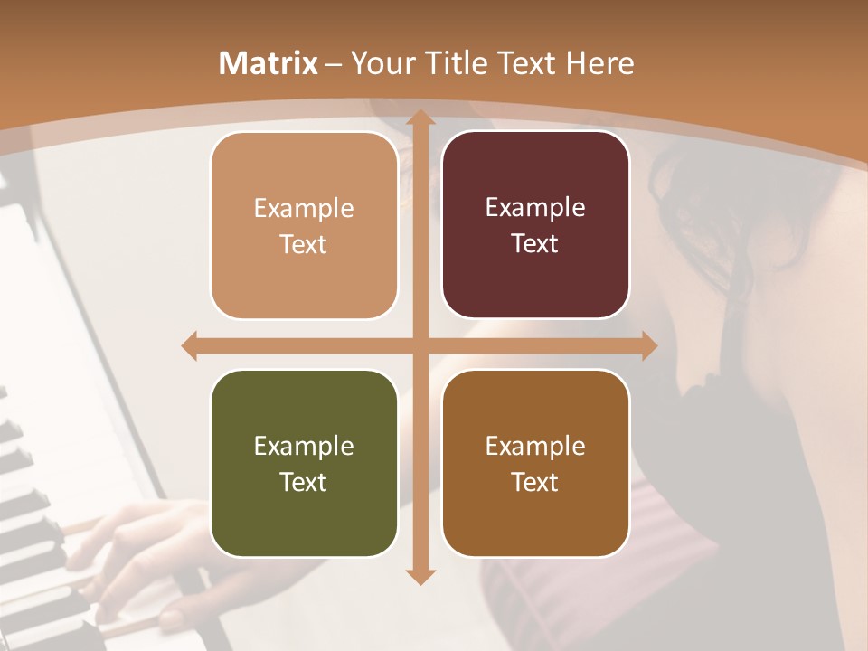 Beautiful Middle Eastern Girl Playing Piano PowerPoint Template