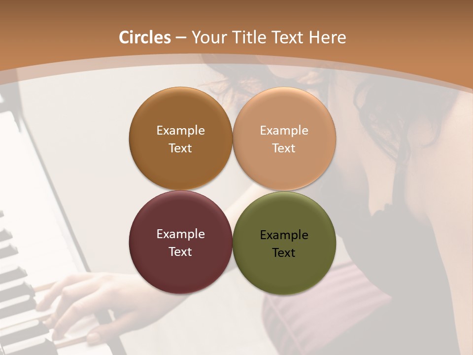 Beautiful Middle Eastern Girl Playing Piano PowerPoint Template