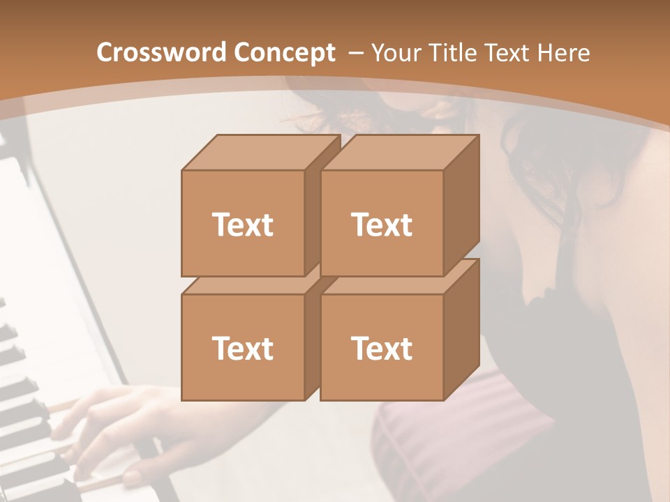 Beautiful Middle Eastern Girl Playing Piano PowerPoint Template