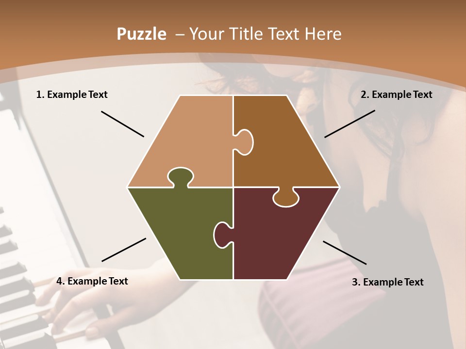 Beautiful Middle Eastern Girl Playing Piano PowerPoint Template