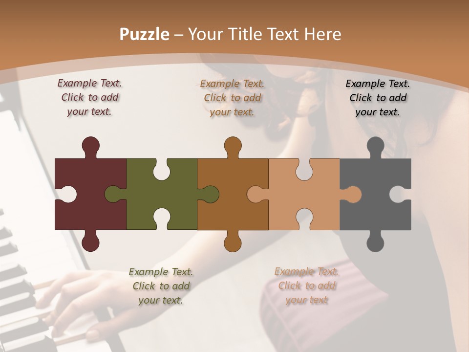 Beautiful Middle Eastern Girl Playing Piano PowerPoint Template