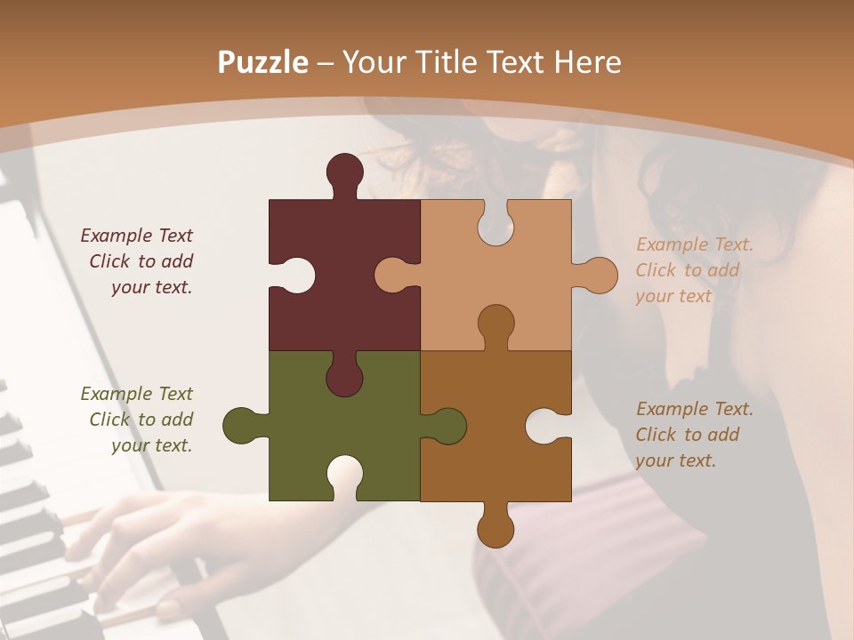 Beautiful Middle Eastern Girl Playing Piano PowerPoint Template