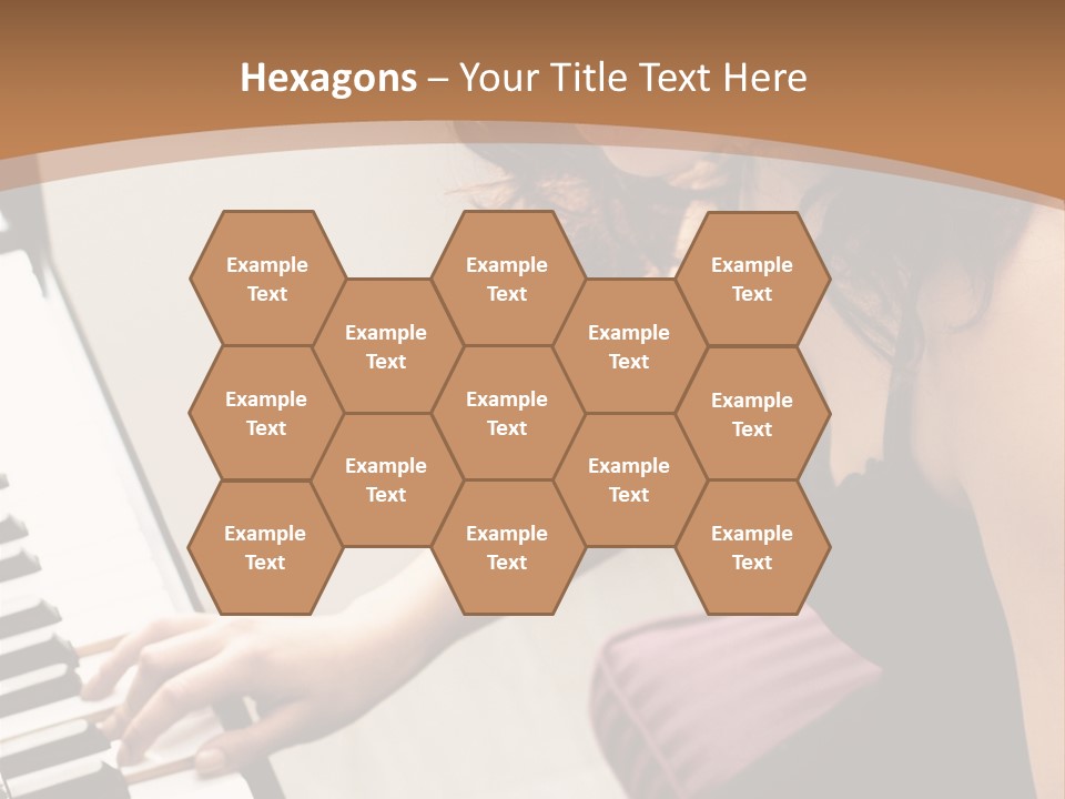 Beautiful Middle Eastern Girl Playing Piano PowerPoint Template