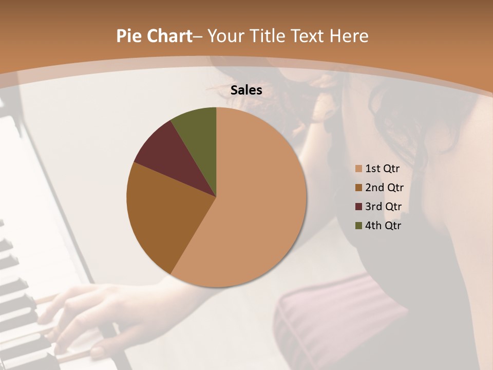 Beautiful Middle Eastern Girl Playing Piano PowerPoint Template