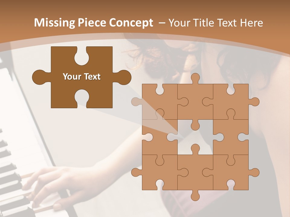 Beautiful Middle Eastern Girl Playing Piano PowerPoint Template