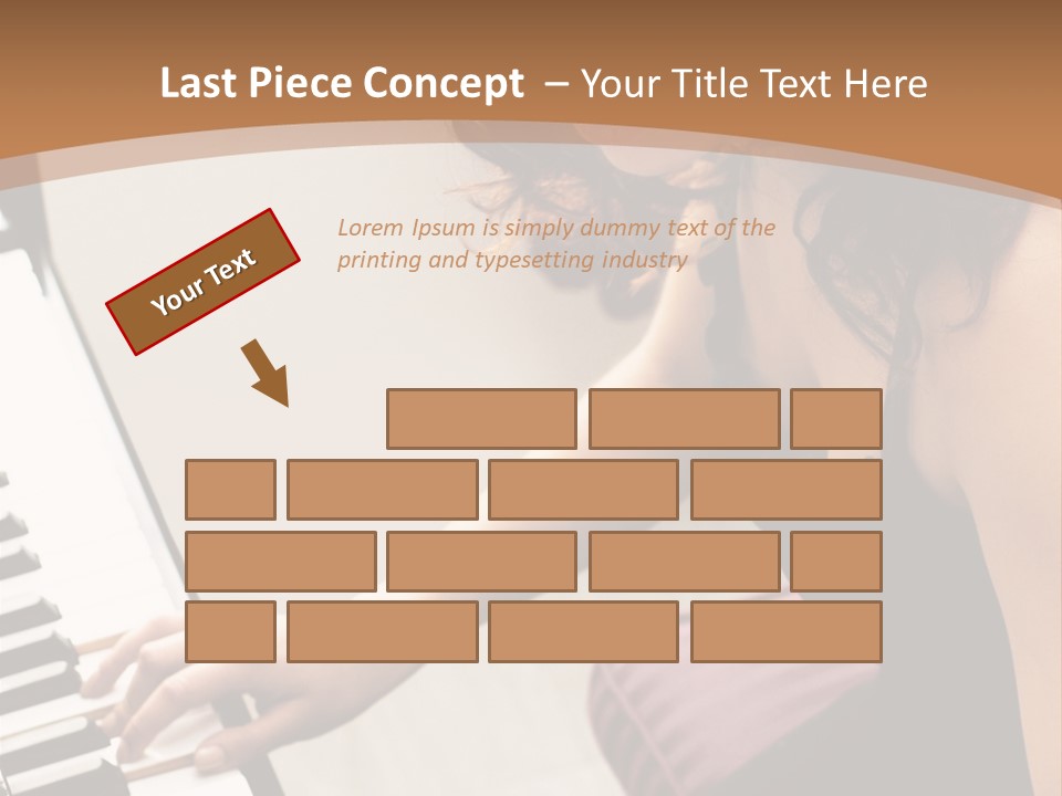 Beautiful Middle Eastern Girl Playing Piano PowerPoint Template