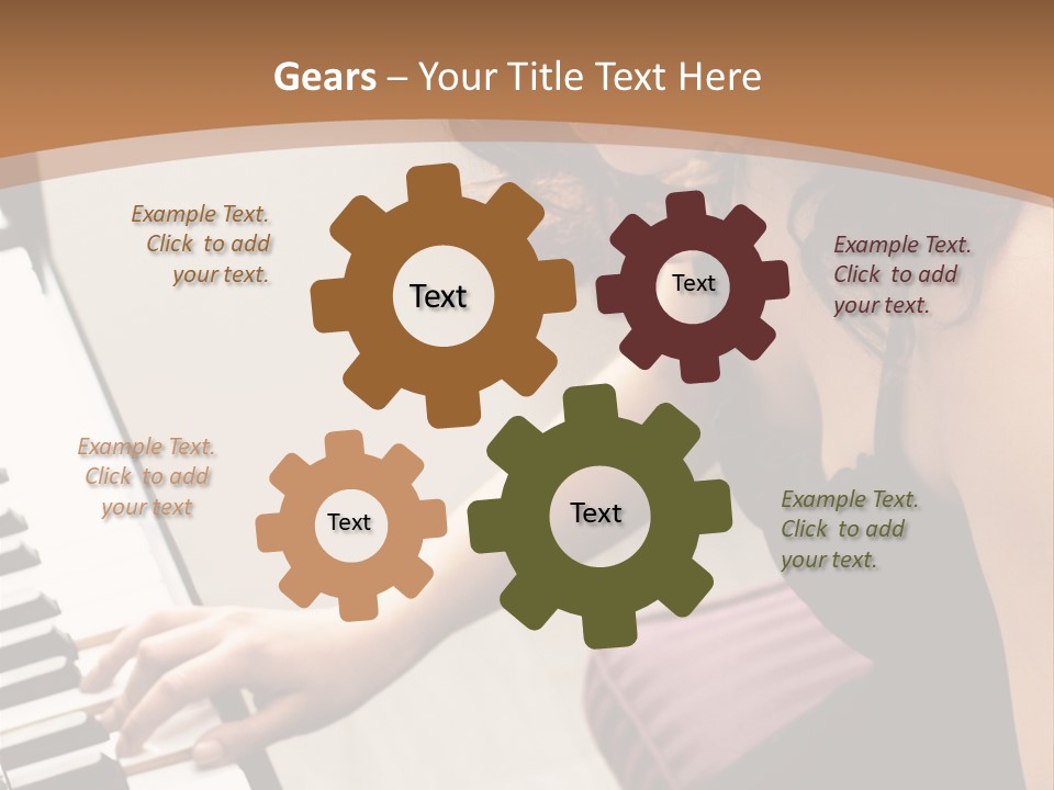 Beautiful Middle Eastern Girl Playing Piano PowerPoint Template