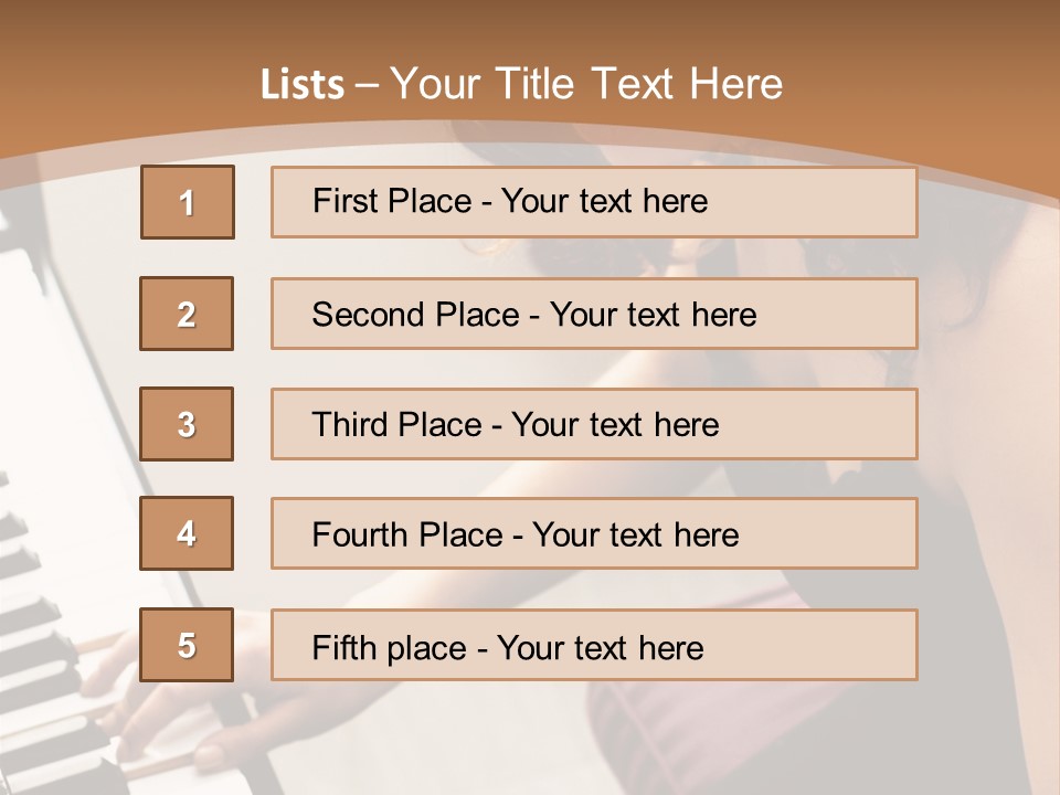 Beautiful Middle Eastern Girl Playing Piano PowerPoint Template