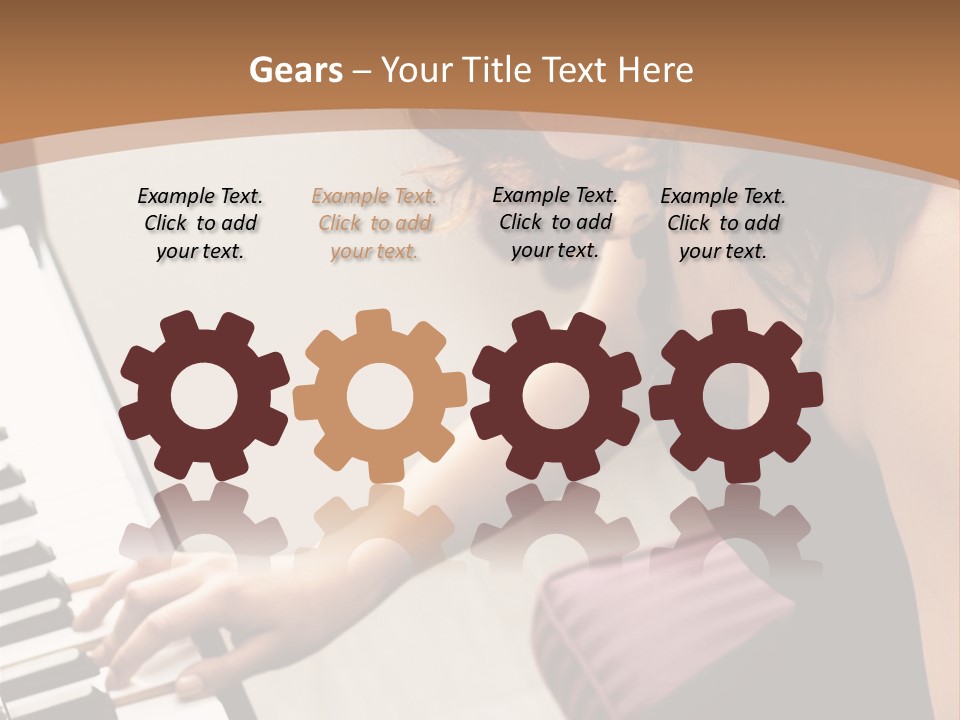 Beautiful Middle Eastern Girl Playing Piano PowerPoint Template