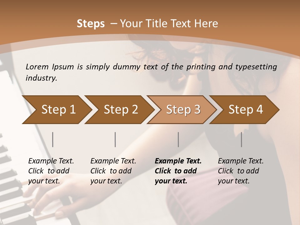 Beautiful Middle Eastern Girl Playing Piano PowerPoint Template