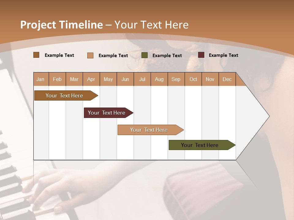 Beautiful Middle Eastern Girl Playing Piano PowerPoint Template