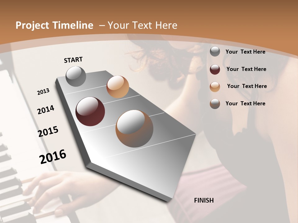 Beautiful Middle Eastern Girl Playing Piano PowerPoint Template