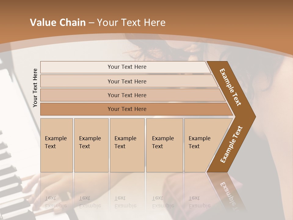 Beautiful Middle Eastern Girl Playing Piano PowerPoint Template