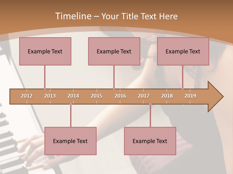 Beautiful Middle Eastern Girl Playing Piano PowerPoint Template