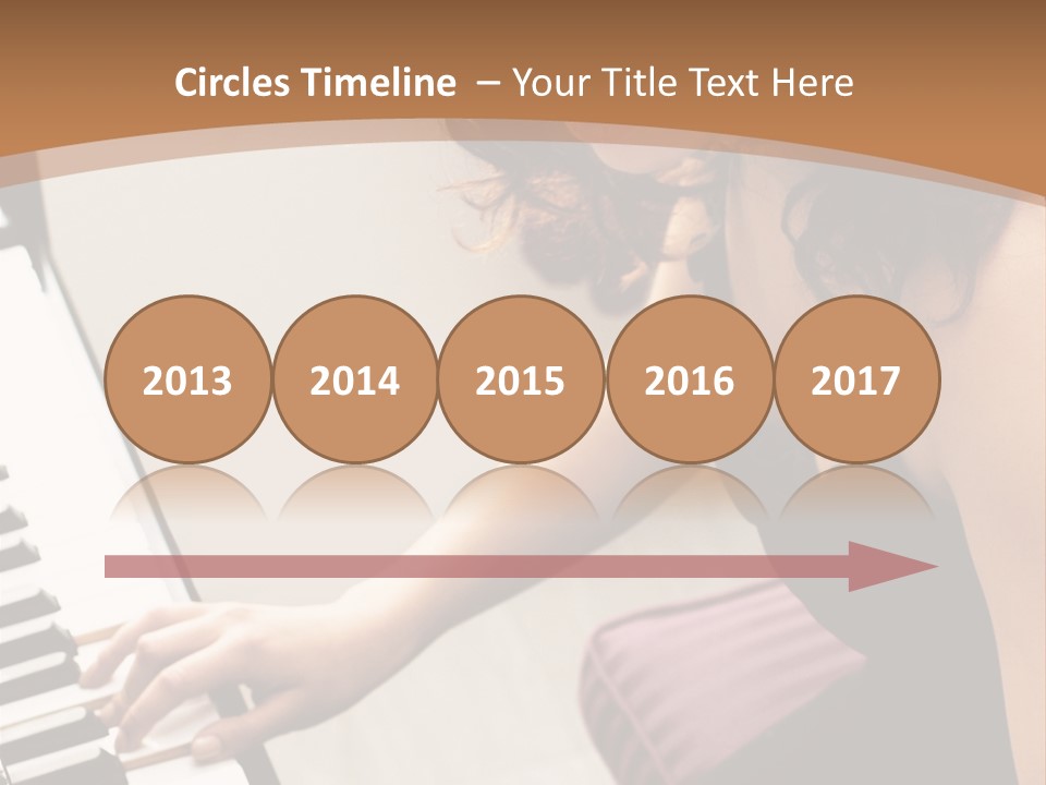 Beautiful Middle Eastern Girl Playing Piano PowerPoint Template