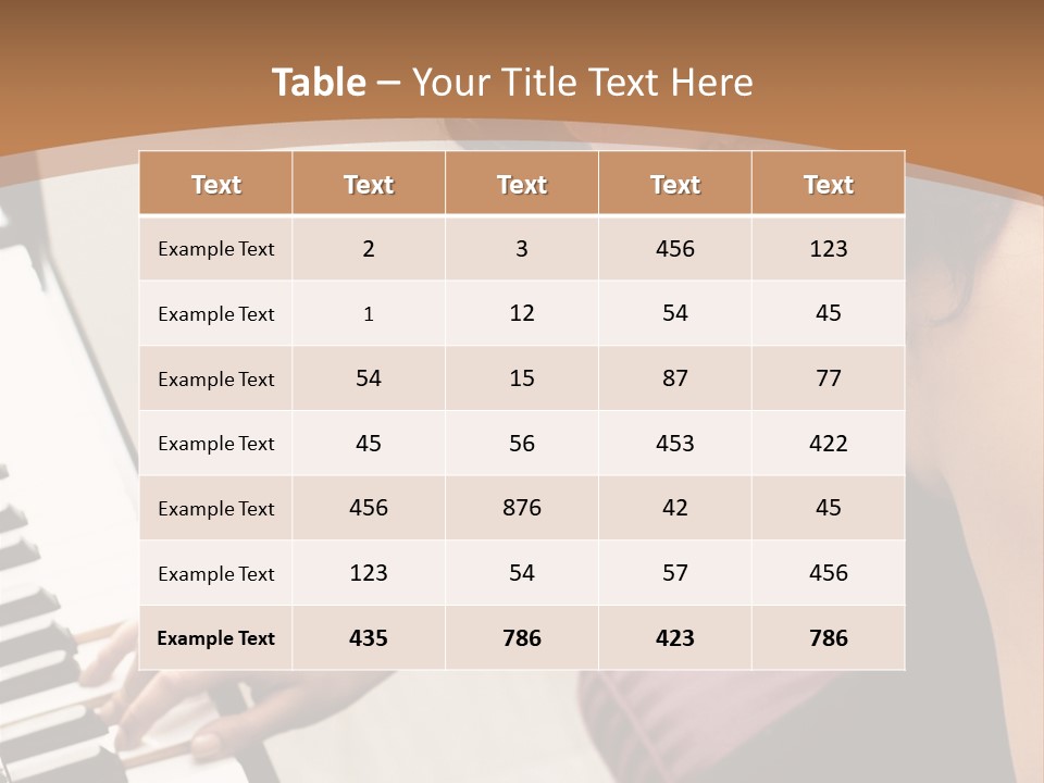 Beautiful Middle Eastern Girl Playing Piano PowerPoint Template