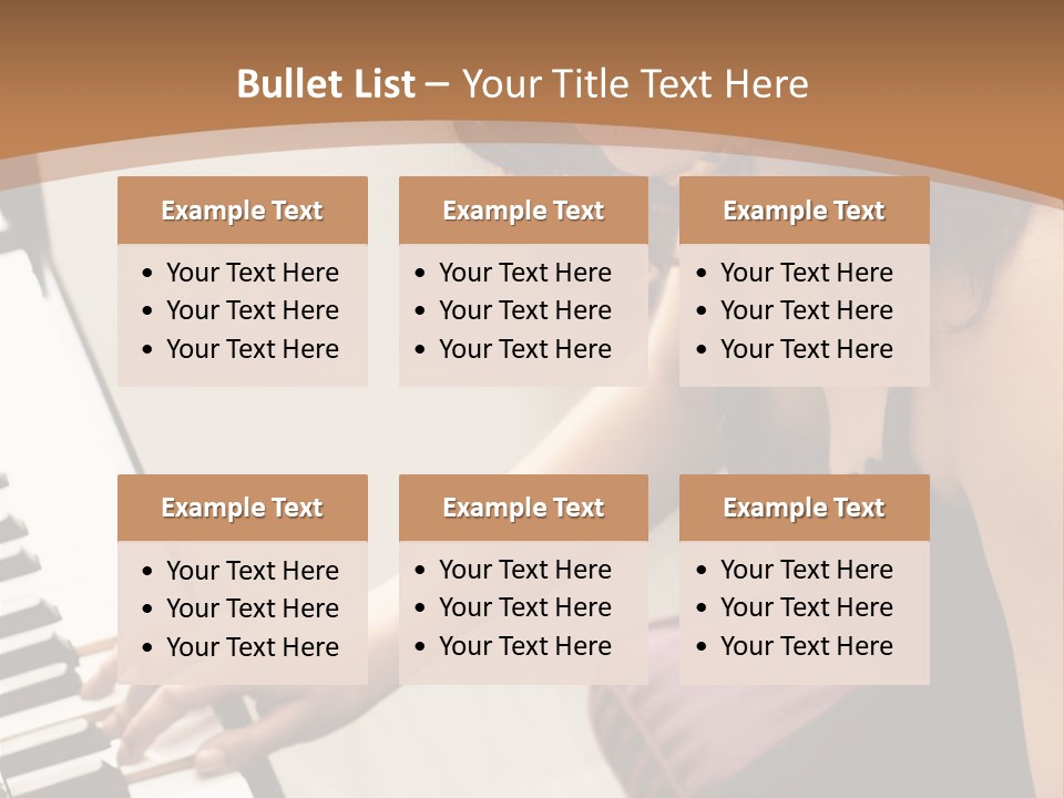 Beautiful Middle Eastern Girl Playing Piano PowerPoint Template