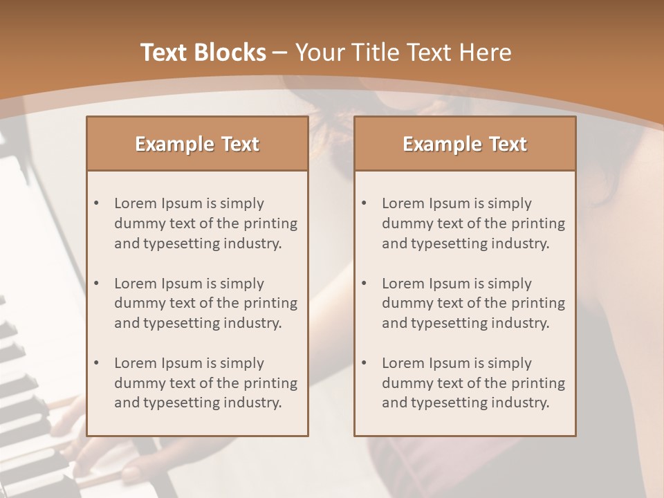 Beautiful Middle Eastern Girl Playing Piano PowerPoint Template