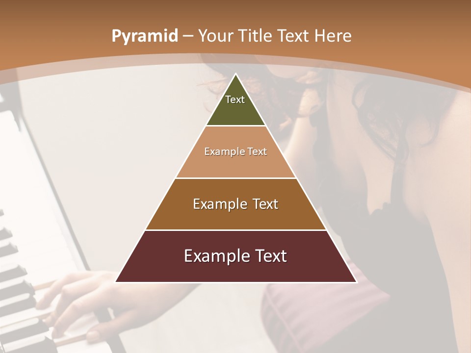 Beautiful Middle Eastern Girl Playing Piano PowerPoint Template