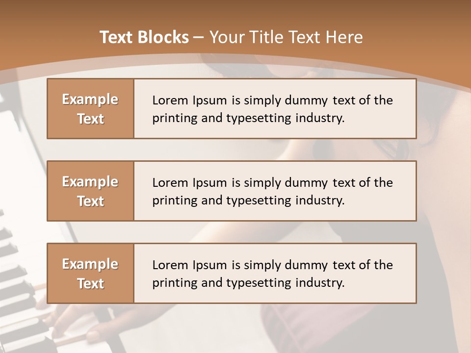 Beautiful Middle Eastern Girl Playing Piano PowerPoint Template