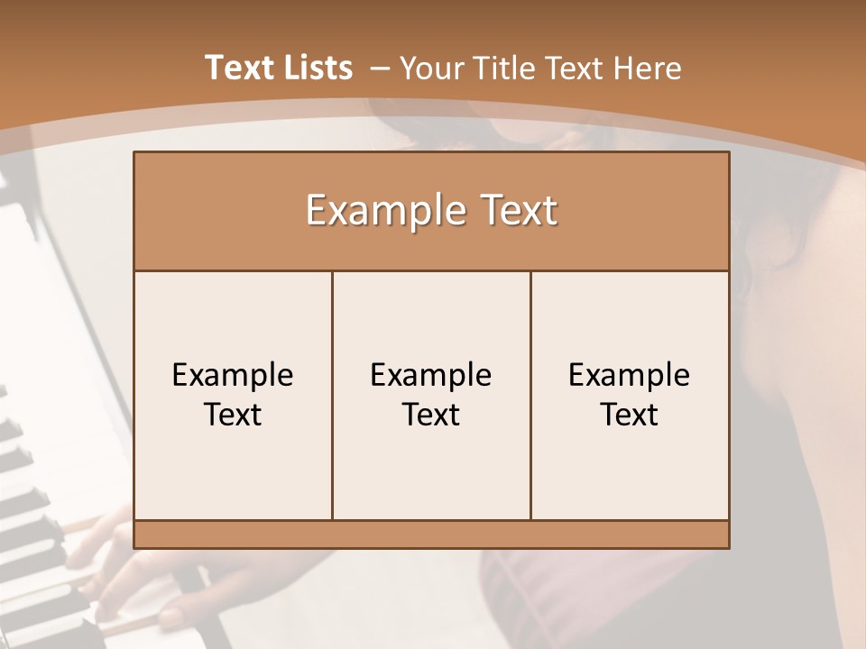 Beautiful Middle Eastern Girl Playing Piano PowerPoint Template