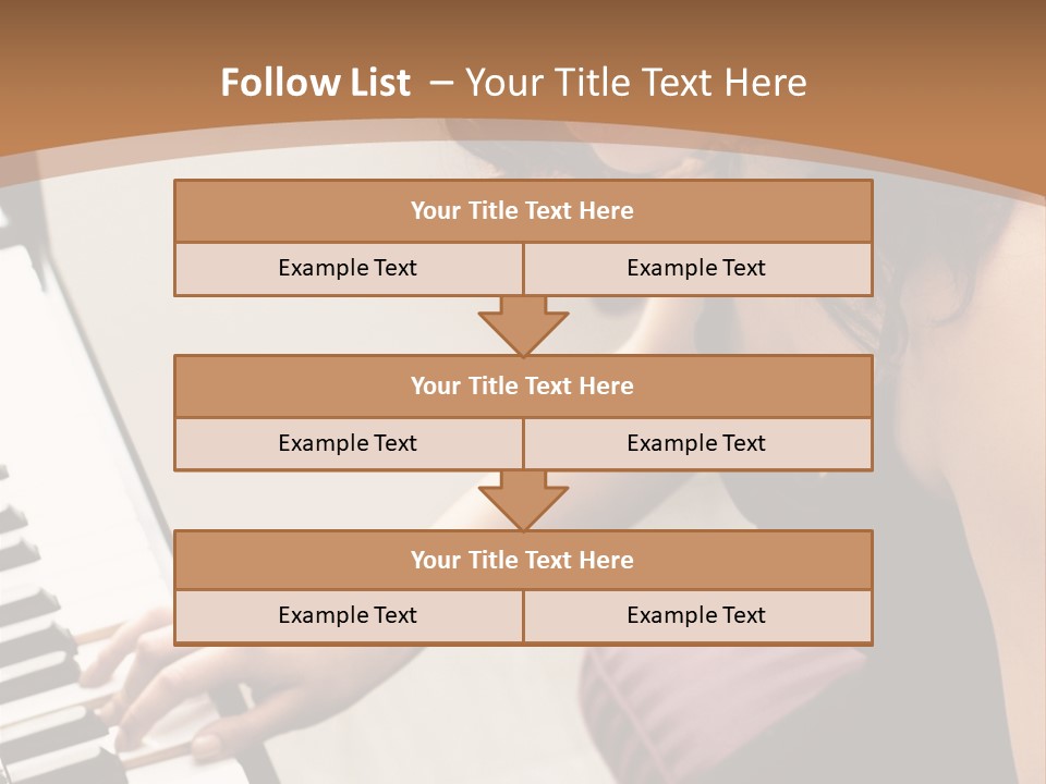 Beautiful Middle Eastern Girl Playing Piano PowerPoint Template