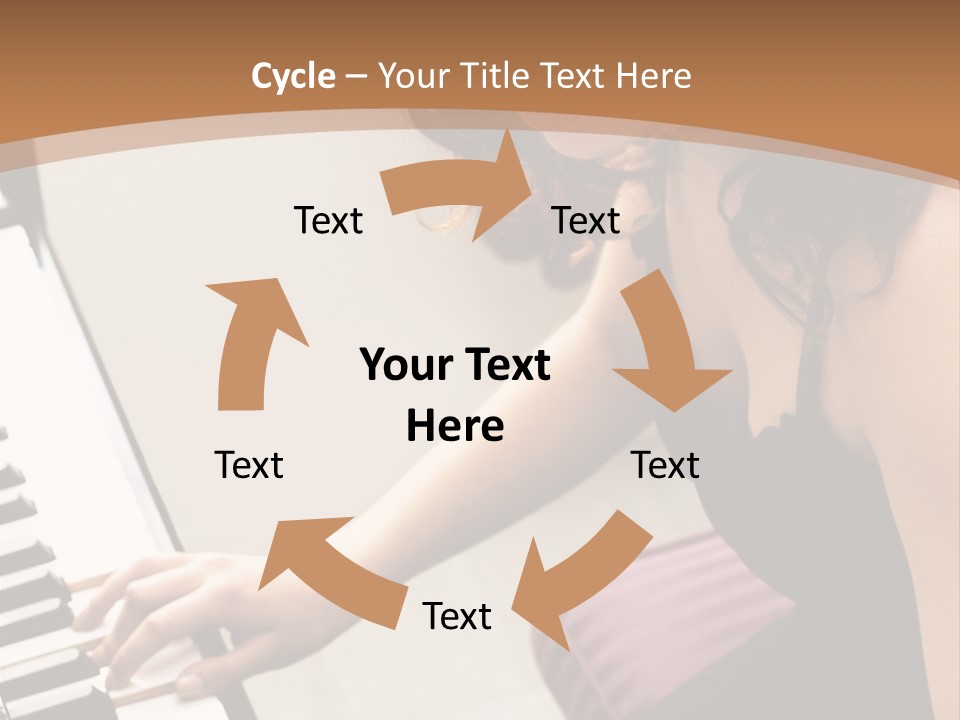 Beautiful Middle Eastern Girl Playing Piano PowerPoint Template