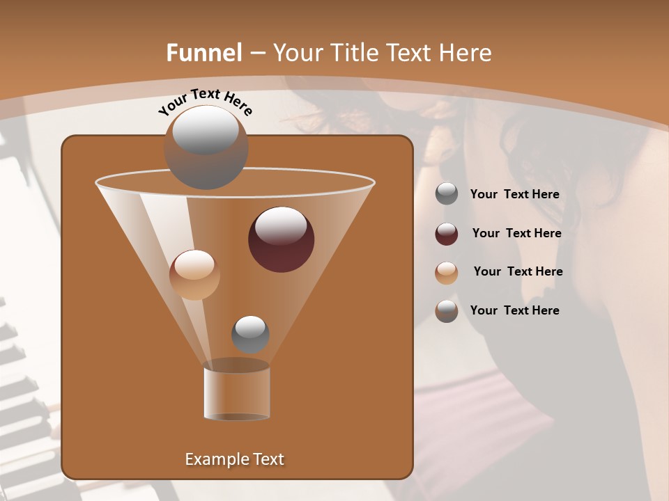 Beautiful Middle Eastern Girl Playing Piano PowerPoint Template