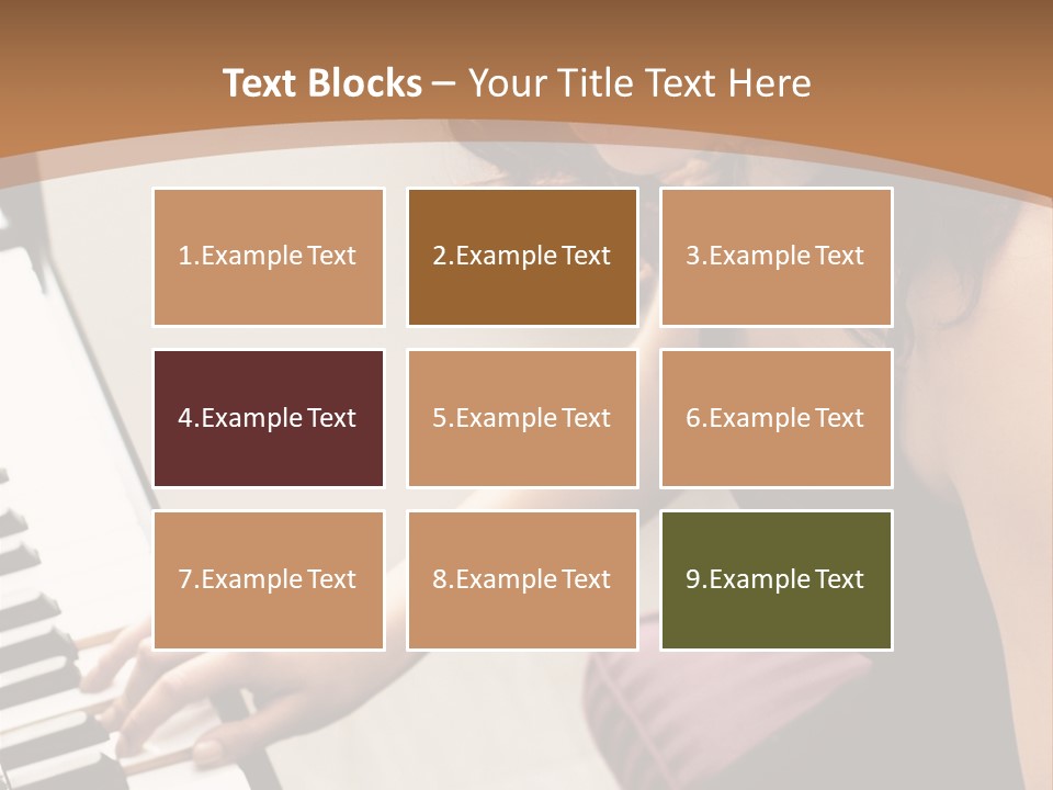 Beautiful Middle Eastern Girl Playing Piano PowerPoint Template