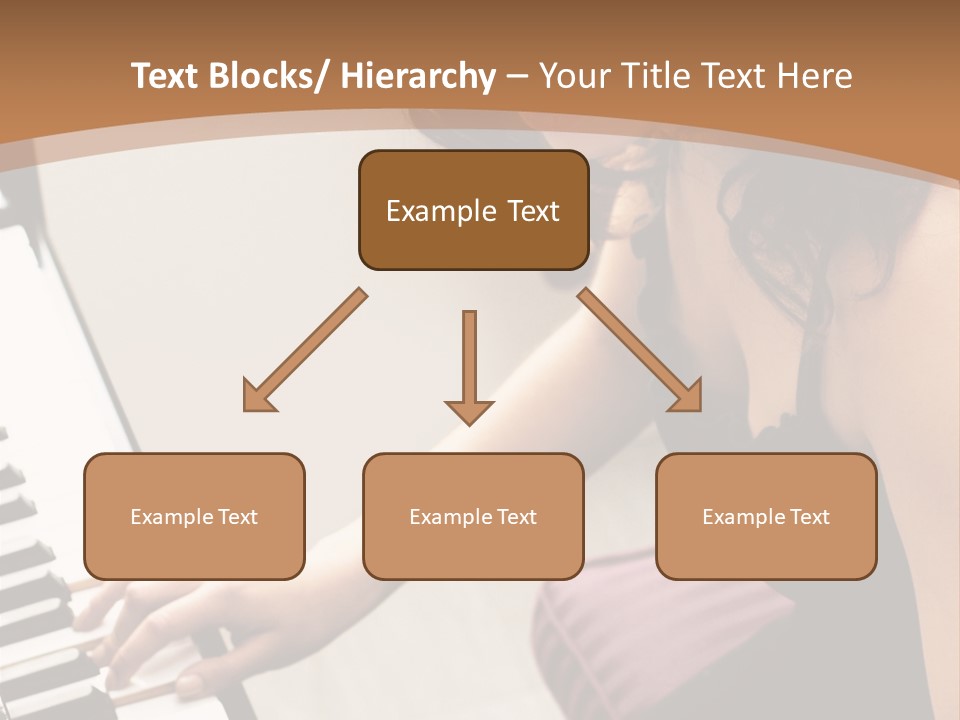 Beautiful Middle Eastern Girl Playing Piano PowerPoint Template