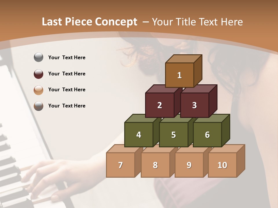 Beautiful Middle Eastern Girl Playing Piano PowerPoint Template