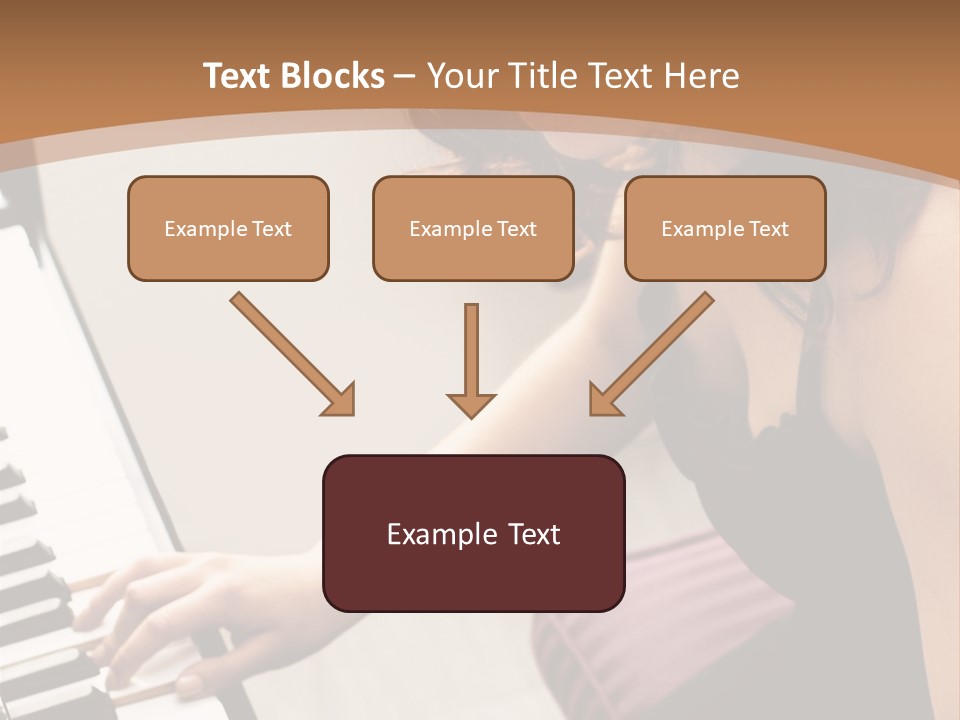 Beautiful Middle Eastern Girl Playing Piano PowerPoint Template