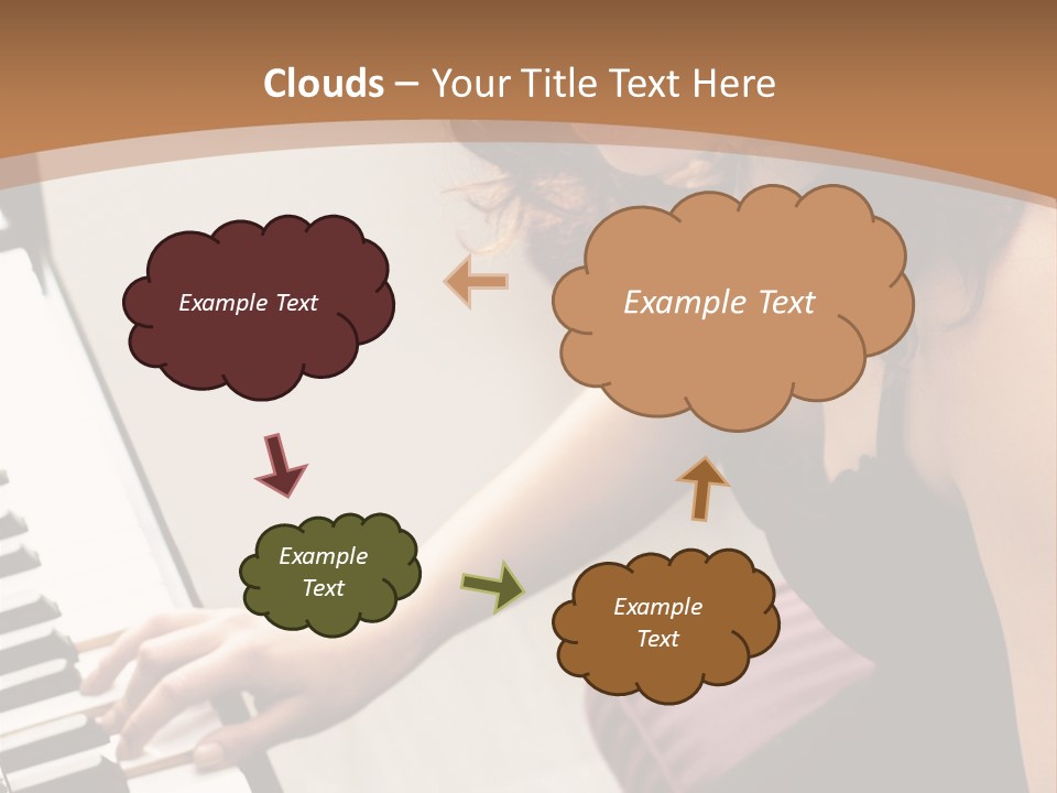 Beautiful Middle Eastern Girl Playing Piano PowerPoint Template