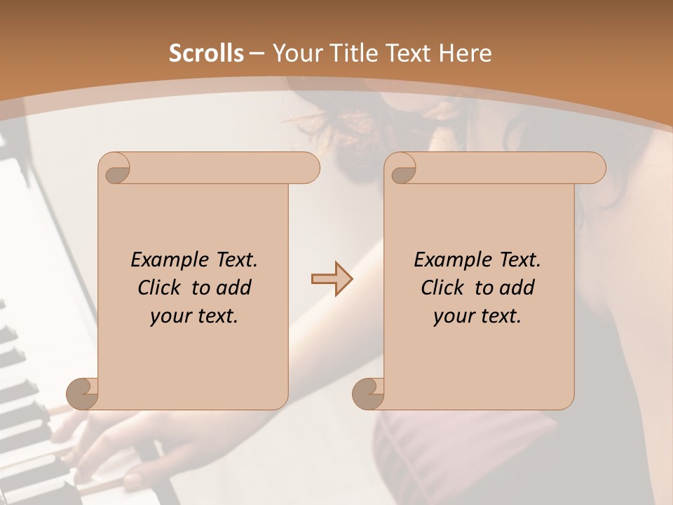 Beautiful Middle Eastern Girl Playing Piano PowerPoint Template