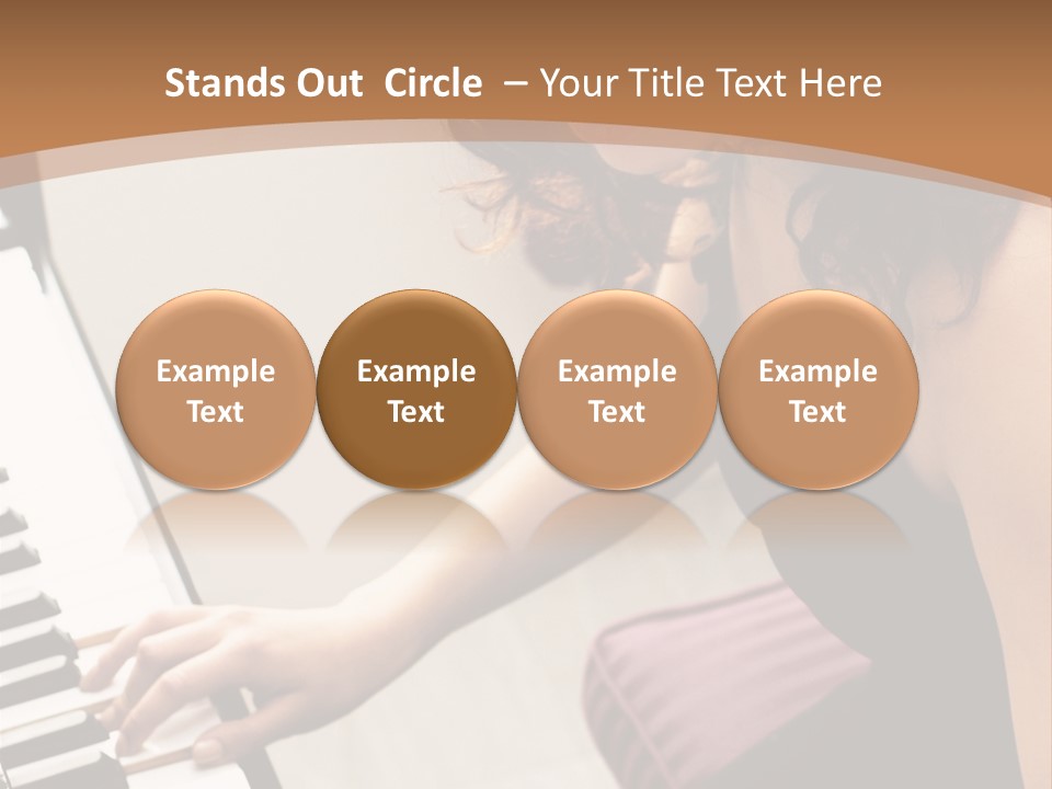 Beautiful Middle Eastern Girl Playing Piano PowerPoint Template