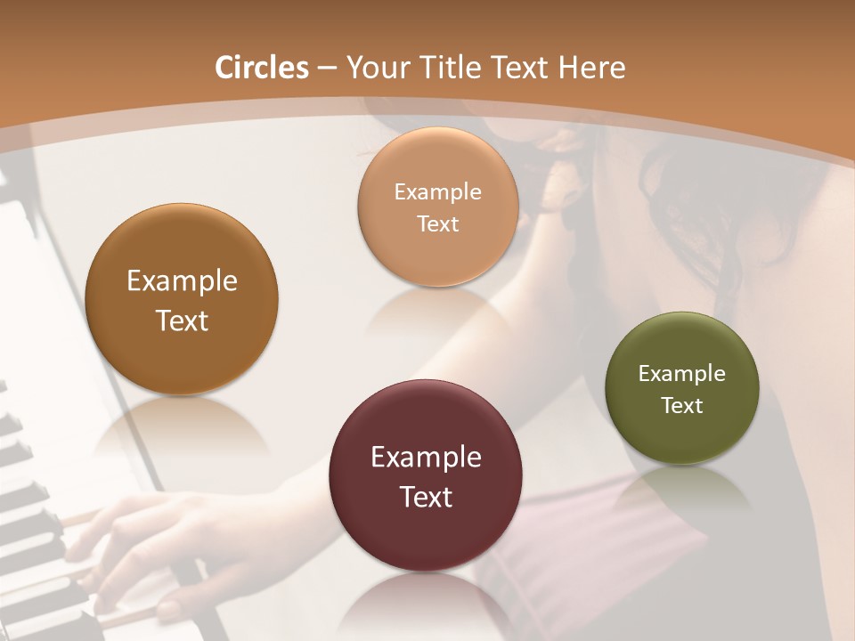 Beautiful Middle Eastern Girl Playing Piano PowerPoint Template