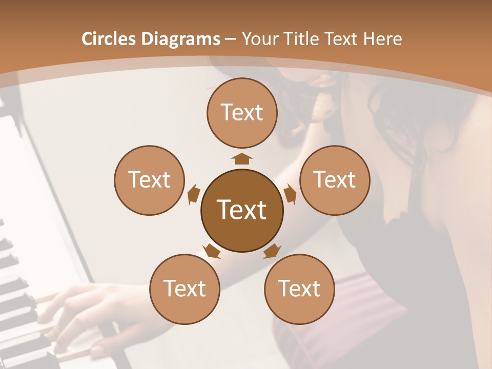 Beautiful Middle Eastern Girl Playing Piano PowerPoint Template