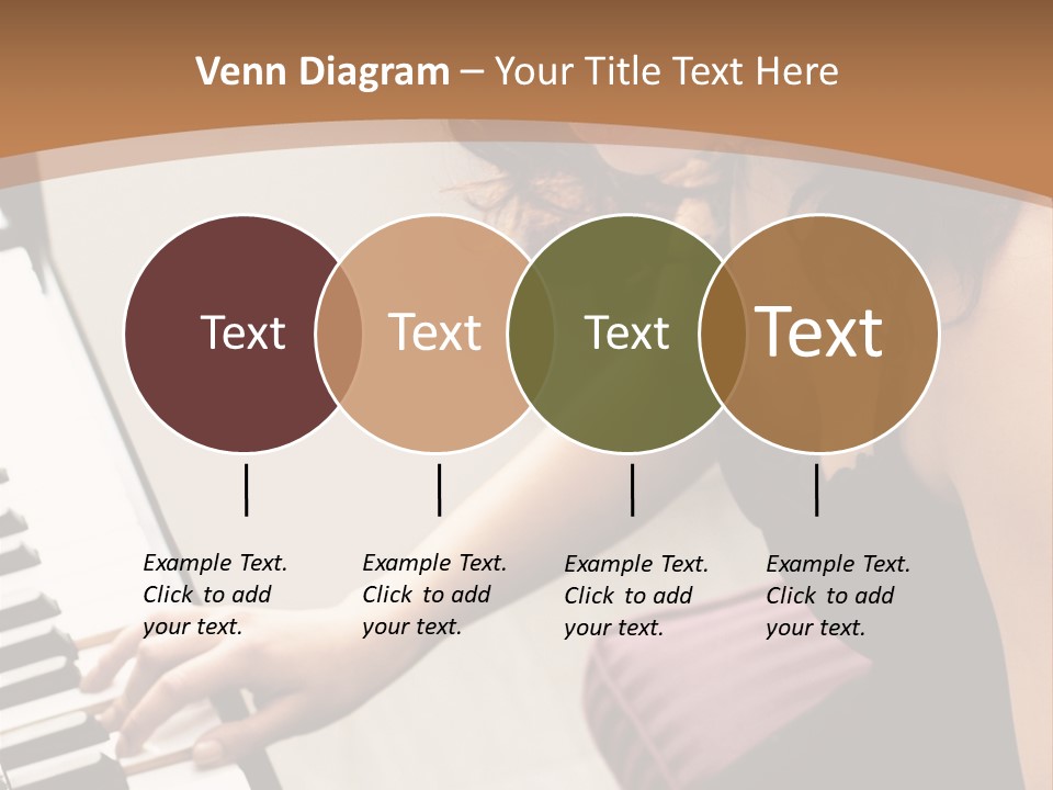 Beautiful Middle Eastern Girl Playing Piano PowerPoint Template