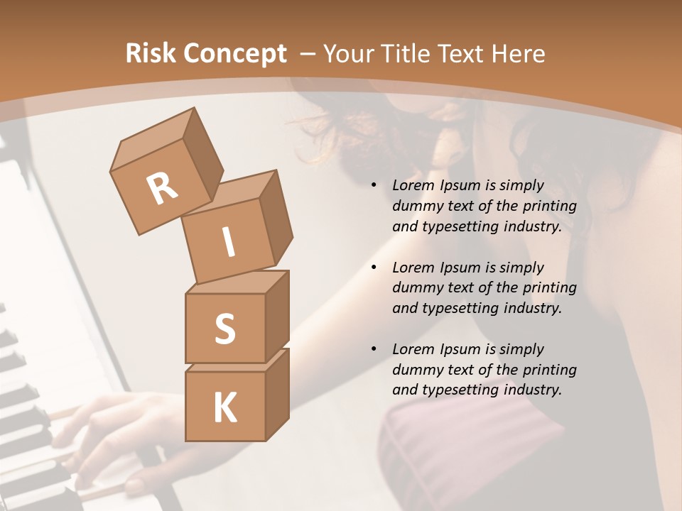 Beautiful Middle Eastern Girl Playing Piano PowerPoint Template