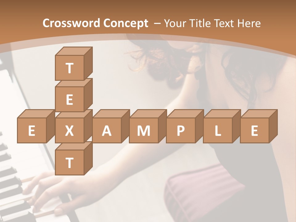 Beautiful Middle Eastern Girl Playing Piano PowerPoint Template