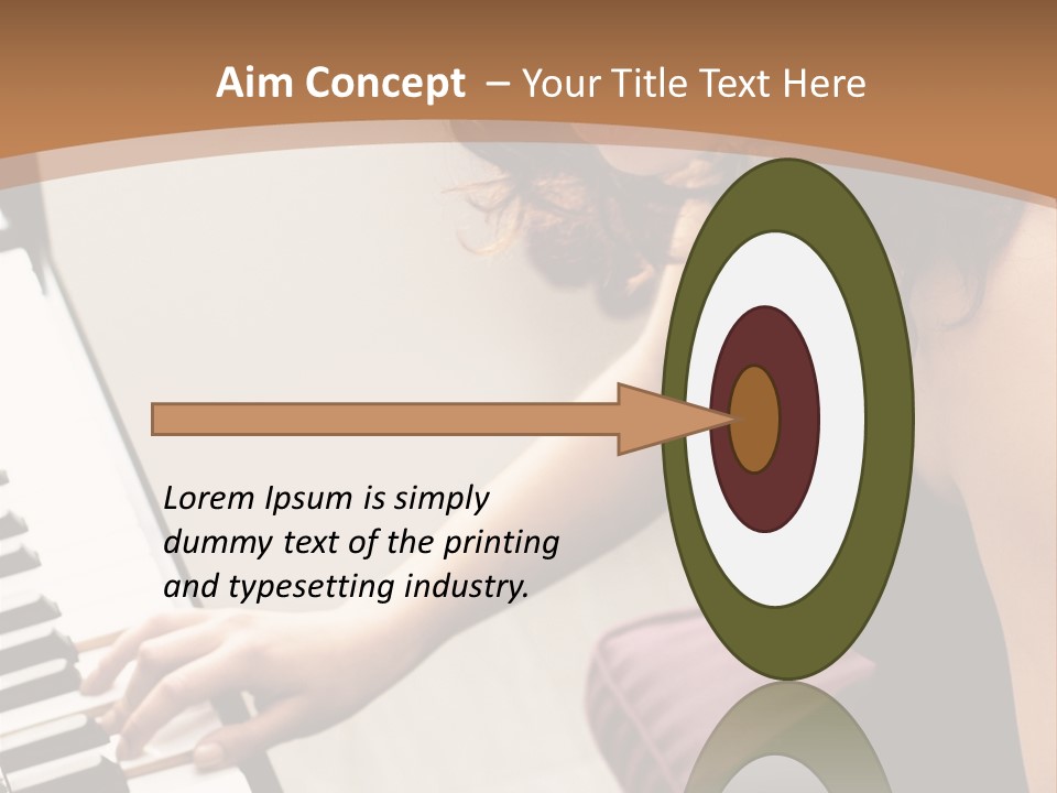 Beautiful Middle Eastern Girl Playing Piano PowerPoint Template