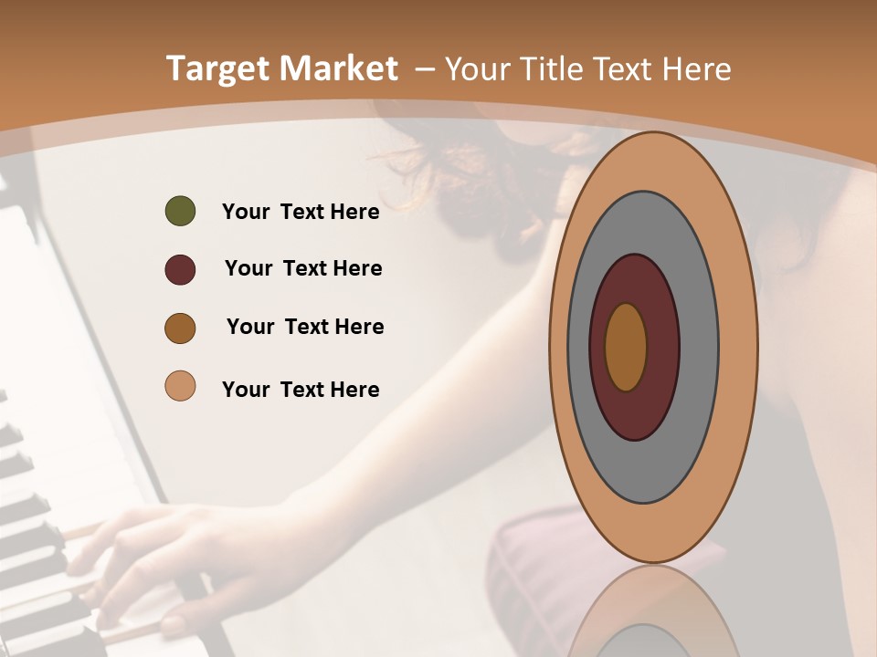 Beautiful Middle Eastern Girl Playing Piano PowerPoint Template