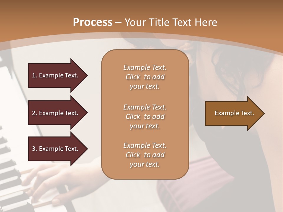 Beautiful Middle Eastern Girl Playing Piano PowerPoint Template