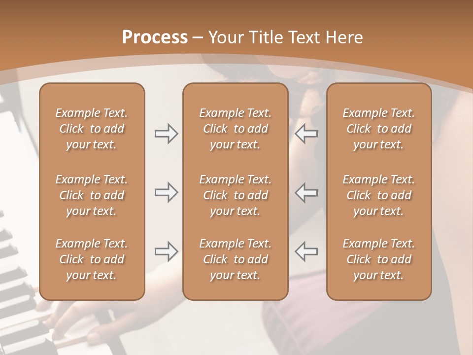 Beautiful Middle Eastern Girl Playing Piano PowerPoint Template