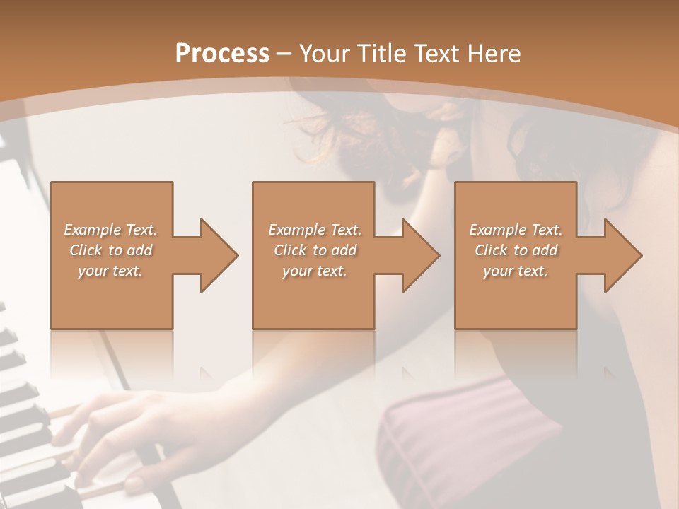 Beautiful Middle Eastern Girl Playing Piano PowerPoint Template