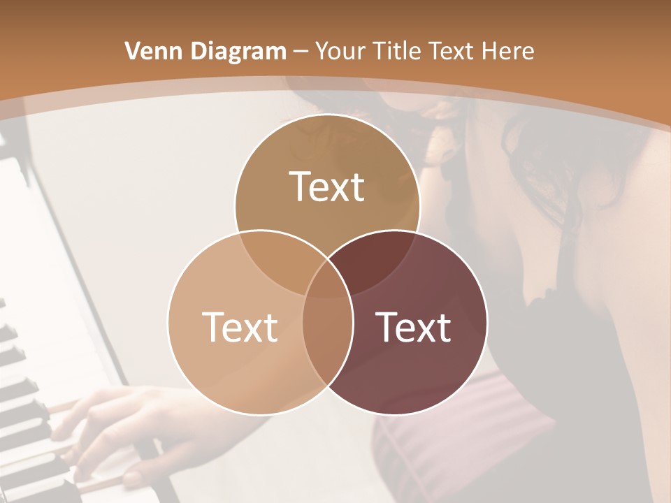 Beautiful Middle Eastern Girl Playing Piano PowerPoint Template