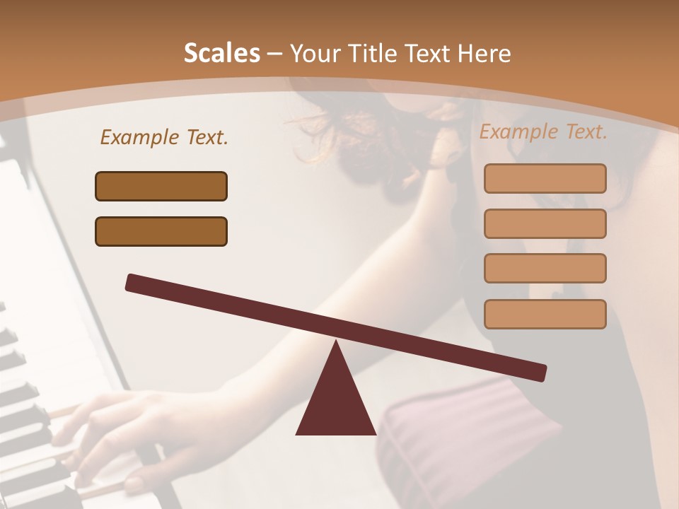 Beautiful Middle Eastern Girl Playing Piano PowerPoint Template