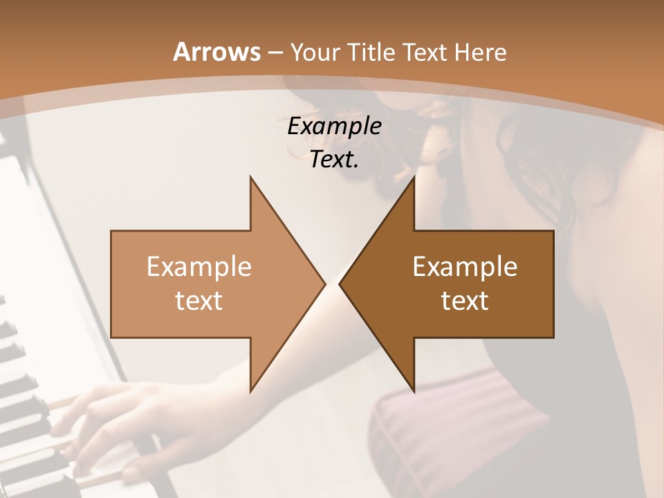 Beautiful Middle Eastern Girl Playing Piano PowerPoint Template